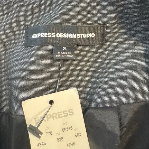 VTG Express Design Studio Gray Mini Plaid Pencil Career Skirt Pockets  2 Small - Picture 2 of 9